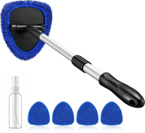 Vista 12 de AstroAI - Limpiador de parabrisas, limpiador de microfibra para ventanas de automóviles con 4 almohadillas de microfibra reutilizables, lavables