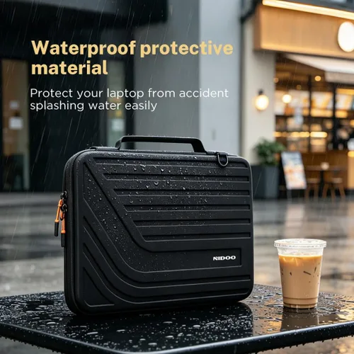 Vista 6 de NIDOO Funda de transporte para laptop de 13.3 pulgadas, bolsa de computadora de 14 pulgadas, funda protectora rígida a prueba de golpes, funda
