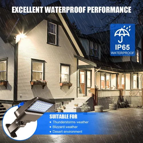 Vista 5 de Juyace 150W luz LED de inundación del atardecer al amanecer iluminación al aire libre luz de granero luz comercial de pared zapatera calle patio