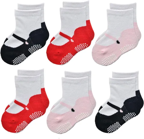 Vista 11 de EPEIUS Calcetines antideslizantes unisex para bebés niñas y niños (juego de 6)
