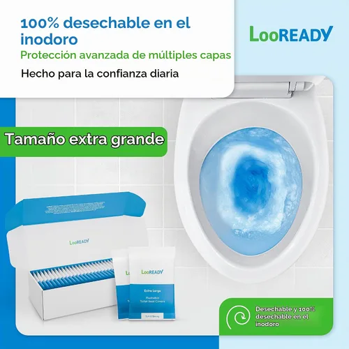 Vista 4 de Fundas desechables para asiento de inodoro, extragruesas y grandes (18 x 22 pulgadas), funda de asiento de inodoro envuelta individualmente