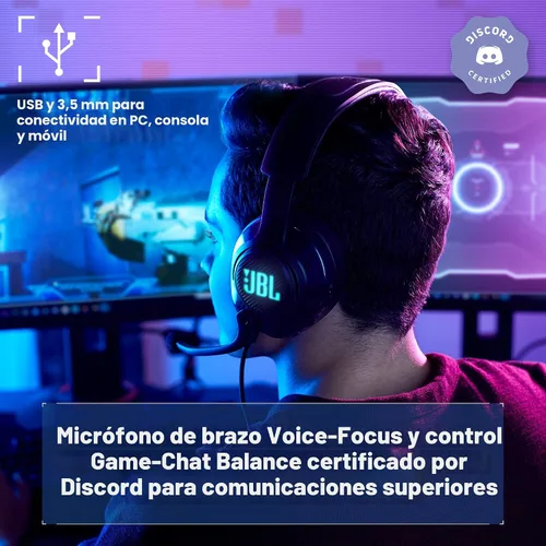 Vista 3 de JBL Quantum 400 - Auriculares con cable para juegos con USB y esfera de equilibrio de chat - negro