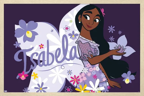 Vista 7 de Trends International Disney Encanto - Póster de pared Isabela, 22.4 pulgadas de largo x 14.7 pulgadas, versión enmarcada en madera de granero