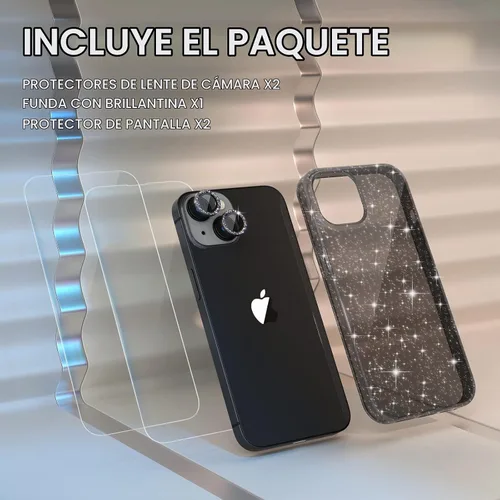 Vista 8 de Choiche, funda para iPhone 14 de mujer, brillante, protección de grado militar, 2 cubiertas de lentes de cámara Diamond, 2 protectores de vidrio