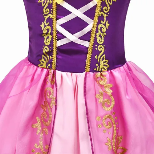Vista 4 de Avady Girls Princess Costume for Rapunzel Tangled Birthday Party Halloween Christmas Dress Up Purple
