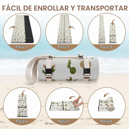 Vista 7 de WILLOW WEAVE Mantas de picnic lavables Alfombra de playa sin arena impermeable Mantas de camping Mantas de emergencia Accesorios de cestas