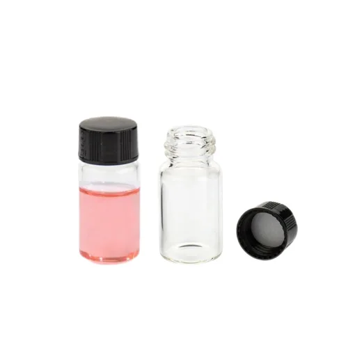 Vista 9 de Frascos de vidrio de muestra de 0.1 fl oz con tapas de rosca, botella vacía de almacenamiento de laboratorio, vidrio de borosilicato transparente