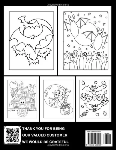 Vista 2 de Halloween Bat Coloring Book Fun And Easy Coloring Pages In Cute Style For All Ages To Relax And Unwind
