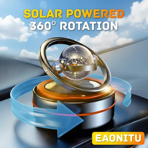Vista 7 de Girador solar para salpicadero, difusor cinético para decoración de automóvil, accesorios automotrices con temática espacial, intercambio de regalos
