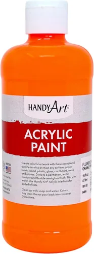 Vista 23 de Handy Art Pintura acrílica, juego de 12 colores, botellas de 16 onzas, acrílico líquido para estudiantes semibrillante, consistencia de flujo