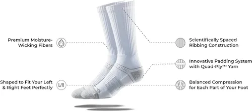 Vista 4 de Strideline womens Premium Athletic Crew Socks Gift Box