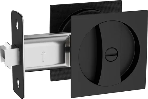 Vista 9 de Haidms Accesorios de puerta de bolsillo de níquel cepillado, cerradura de puerta de bolsillo cuadrado, manijas de puerta de bolsillo de aleación