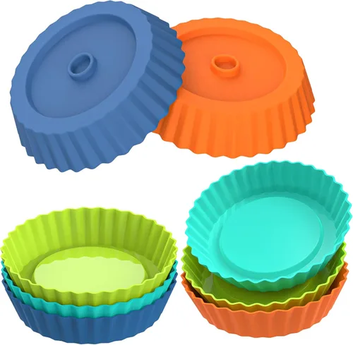 Vista 8 de Webake Molde para Brownies de Silicona para Freidora de Aire para Hornear, Molde de Silicona Cuadrado Antiadherente de 2.6" para S'mores, Disco