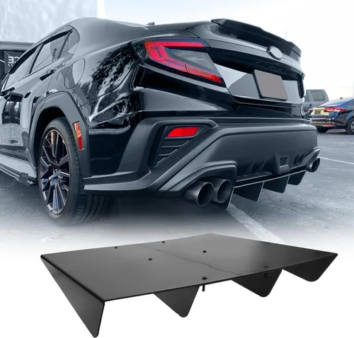Vista 2 de IKON MOTORSPORTS Difusor trasero, compatible con vehículos universales de 22" x 20" pulgadas, plástico ABS sin pintar, spoiler aerodinámico trasero