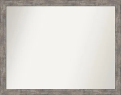 Vista 250 de Amanti Art Silver Bathroom Mirror for Over Sink, 26x45 Custom Made Marred Pewter Rectangle Vanity Mirror, Oversize Casual Wood Frame, Hangs Estaño