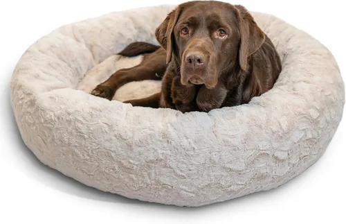 Vista 74 de Best Friends by Sheri - The Original Calming Donut - Cama calmante en forma de dona para perros y gatos - Pelo largo, azul bebé, M, 30 x 30 pulgadas