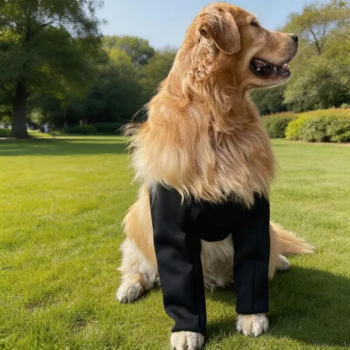Vista 4 de Dog Elbow Protector Long Sleeve Front Leg Cover Black L Black Waterproof (Pad Upgrade)