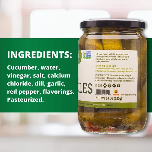 Vista 4 de Pickerfresh Eneldo Kosher Wholes Encurtidos enteros grandes Ingredientes simples Sin OMG, sin color artificial y sin conservantes 24 onzas