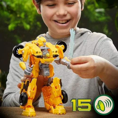 Vista 4 de Juguetes Transformers Rise of The Beasts Movie, Juguete Convertible Bumblebee Modo Bestia con Luces y Sonidos, Edades 6 y más, 10 pulgadas