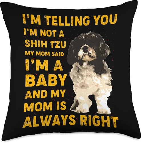 Vista 5 de Shih Tzu dog design ideas Shih Tzu Dog - Almohada divertida con texto en inglés, 16 x 16 pulgadas, multicolor