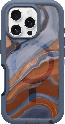 Vista 32 de OtterBox Funda transparente para iPhone 16 Defender Series XT - Azul claro