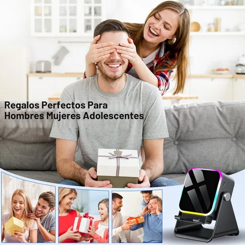 Vista 7 de Altavoz de inducción con soporte para teléfono 5 en 1 Audio inalámbrico de inducción Bluetooth para iPhone Android Altavoz con amplificador con luz