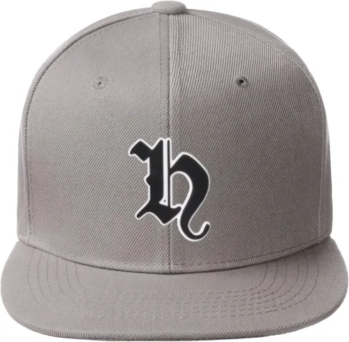 Vista 955 de Daxton Gorra clásica con visera de billete plano con letras del alfabeto inglés antiguo de la A a la Z