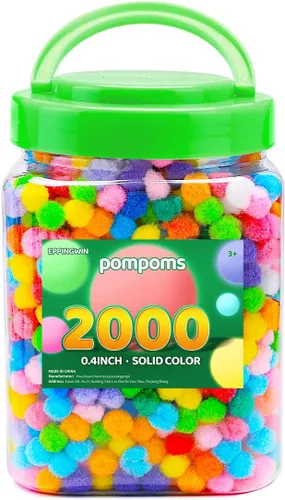 Vista 41 de Eppingwin - 2000 pompones negros, pompones suaves de 1 cm para manualidades, 0.4 pulgadas para proyectos de bricolaje de arte y manualidades (negro)