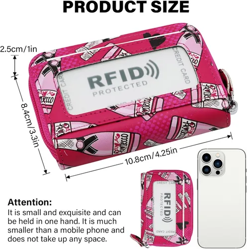 Vista 38 de Tarjetero RFID de bolsillo con ventana para ID, piel genuina, S, Negro