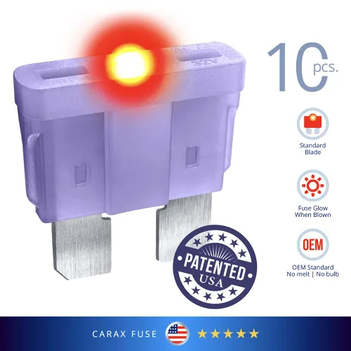 Vista 2 de CARAX Fusible incandescente – Fusible Premium estándar/hoja regular ATC/ATO/ATS – Kit 3A 10 piezas – Fusible automotriz LED brillante al soplar