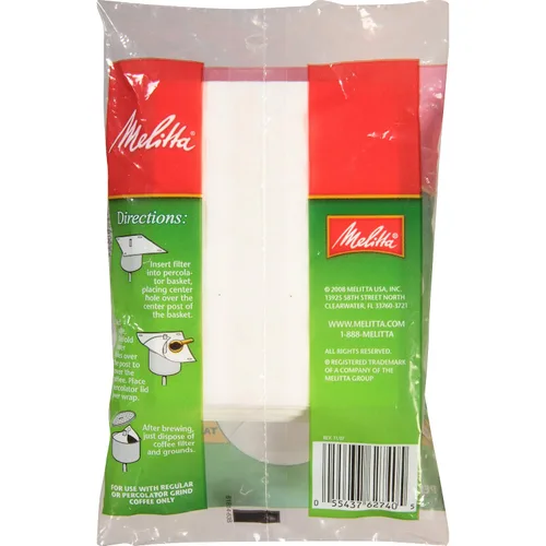 Vista 4 de Melitta Filtros de café envolventes Percolator, color blanco, 40 unidades (paquete de 12) 480 filtros totales