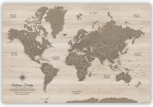 Vista 17 de HolyCowCanvas Mapa Personalizado de Pin de Empuje del Mundo en Lienzo, Tablero de Mapa del Mundo, Mundo para Marcar Lugares, Rastrear Viajes, Regalo