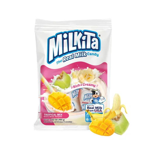 Vista 33 de Milkita Caramelo cremoso de leche de plátano – Dulces saludables bajos en azúcar con leche real para niños y adultos – Caramelos sin grasa y sin