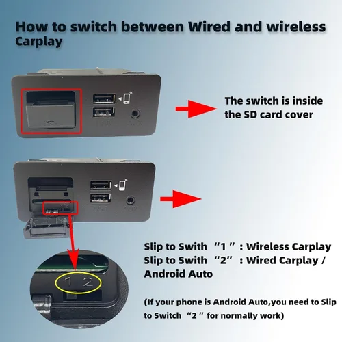 Vista 2 de Dasbecan Kit de Retrofit Inalámbrico Tipo-C para Mazda Apple Carplay y Android Auto Compatible con Mazda 2/3/6/CX3/CX5/CX9/MX5 2015-2020, Adaptador