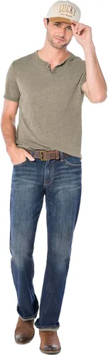 Vista 2 de Lucky Brand Venice Burnout - Camiseta de cuello con muesca y dos botones para hombre