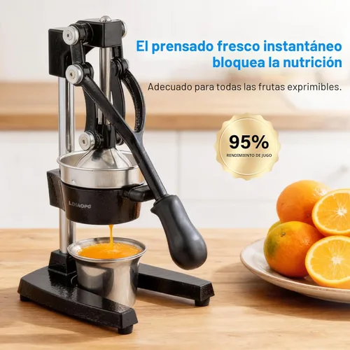Vista 3 de Exprimidor manual de hierro fundido, exprimidor de cítricos a mano, exprimidor de limón naranja, exprimidor manual resistente, grado comercial