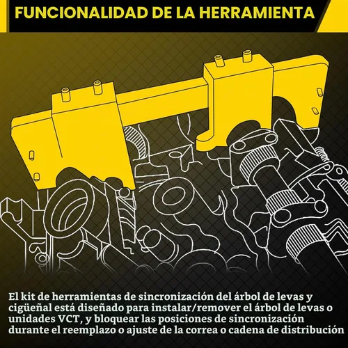 Vista 6 de Master Engine Vanos - Herramienta de bloqueo del árbol de levas Kit de herramientas de alineación del volante del cigüeñal compatible
