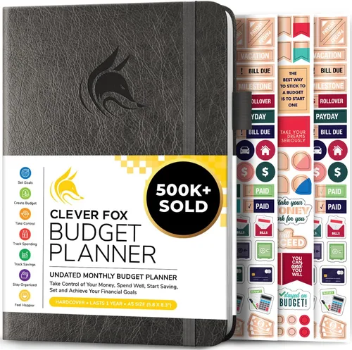 Vista 39 de Clever Fox Planificador de presupuesto de bolsillo, mini cuaderno de seguimiento de gastos. Organizador de presupuestos mensual, cuaderno