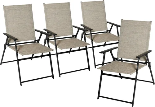 Vista 12 de Anmutig 2 sillas plegables rojas para patio al aire libre con respaldo alto, reposabrazos ligeros