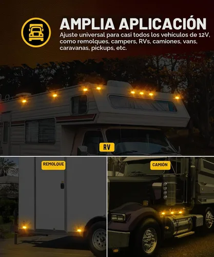 Vista 6 de Partsam 4 piezas de mejora de luces de marcador de doble diana ámbar con 16 LED, con reflector y copa, luces de posición laterales con conectores
