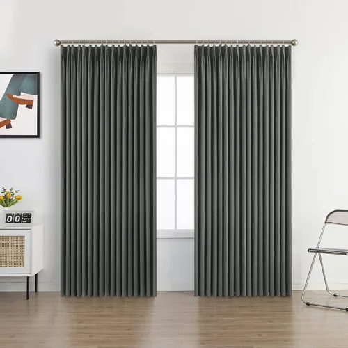 Vista 12 de MUMFAS Cortina opaca para oscurecer la habitación, cortinas opacas de 63 pulgadas de largo, con aislamiento térmico y división de habitación