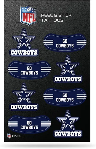 Vista 21 de Rico Industries NFL Footbal Peel & Stick Temporary Tattoos - Eye Black - Game Day Approved!
