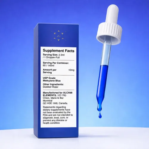 Vista 7 de Azul de metileno 99.9% de calidad farmacéutica pura - Apoya la energía, el enfoque y la función cognitiva - Probado por terceros, formaldehído y sin