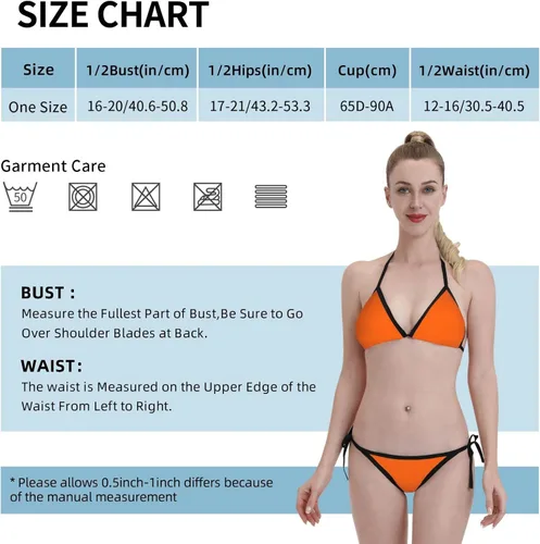 Vista 7 de Bikini triangular, de dos piezas para mujer, parte superior, acolchado, con lazo lateral, talla única