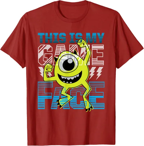 Vista 66 de Disney Pixar Monsters Inc. Mike Wazowski Game Face Camiseta Negro