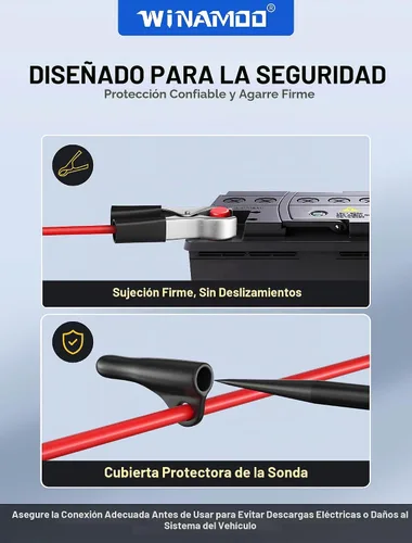 Vista 6 de WINAMOO Probador de Luz de Prueba Automotriz de 5-90V Probador de Circuito LED Digital con Pantalla de Voltaje, Probador de Voltaje Bidireccional