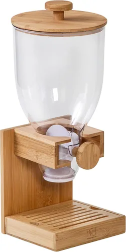 Vista 3 de Honey-Can-Do Dispensador compacto de alimentos secos, contenedor de almacenamiento de aperitivos y control único para encimera o despensa, bambú