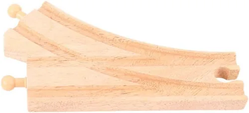 Vista 2 de Bigjigs Rail Puntos curvados (paquete de 2) – Otras marcas de rieles de madera principales son compatibles