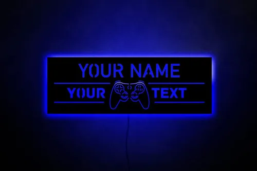 Vista 3 de Etiqueta de neón personalizada para gamer, letrero LED para decoración de zonas