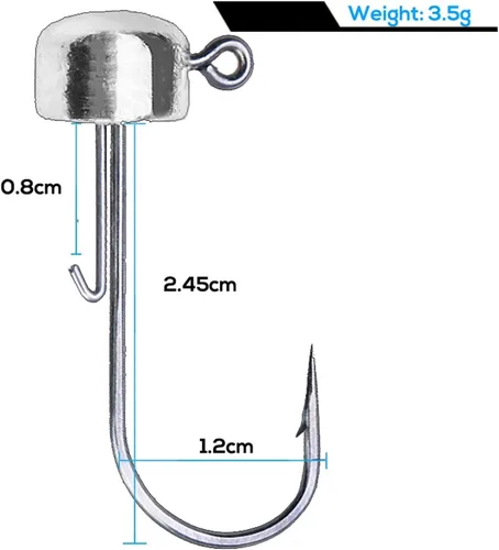 Vista 9 de Fishing Offset Jig 10PCS Fishing Hook 2.5g/3.5g/5g/6g Jig Head Stainless Steel Soft Fishhook Carp Bass Pescas Fishing Tackle Portable Fish Hooks Set